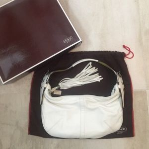 Authentic Coach White Genuine Leather Purse Bag